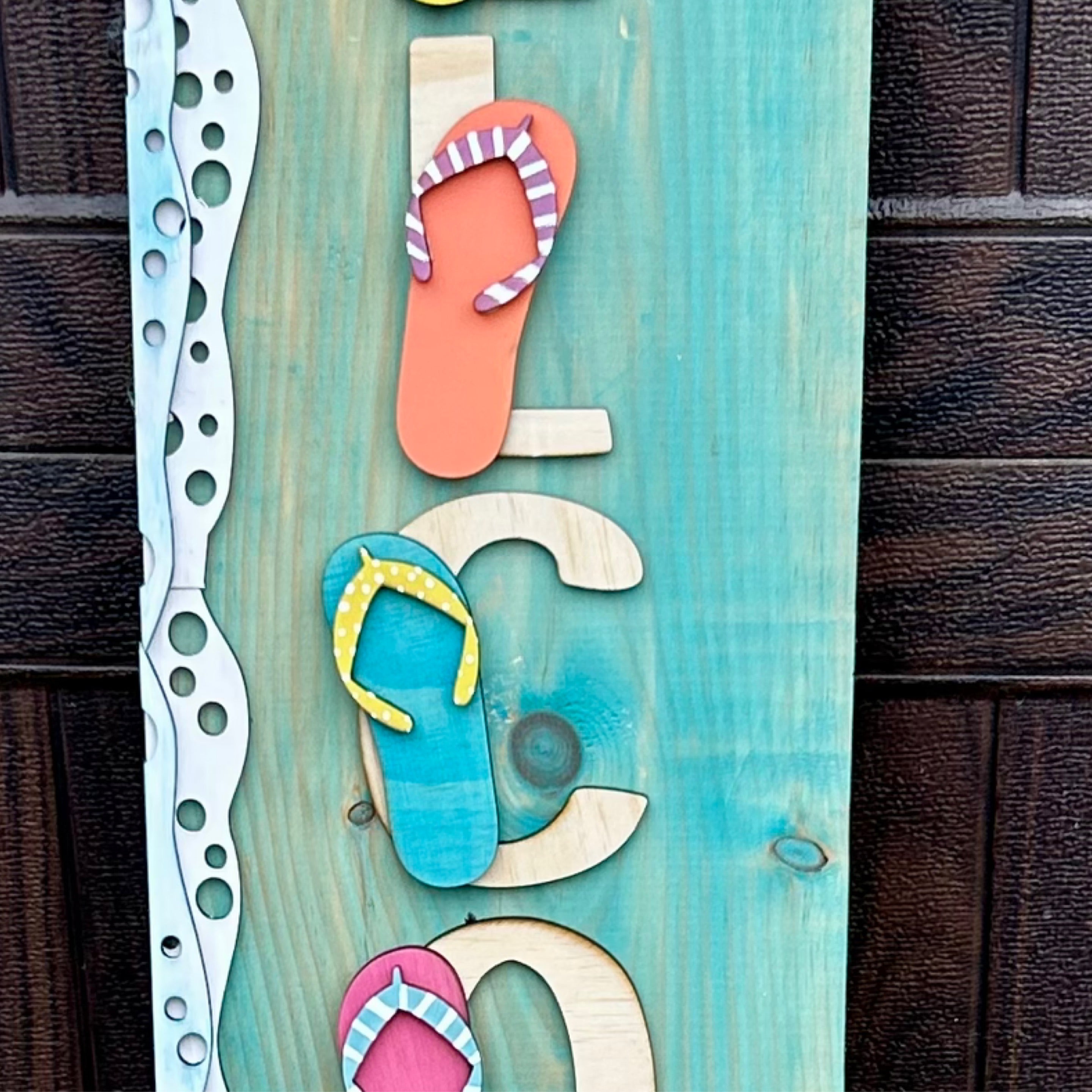 Welcome Flip Flop Leaner Deer Path Designs welcome-flip-flop-leaner-deer-path-designs